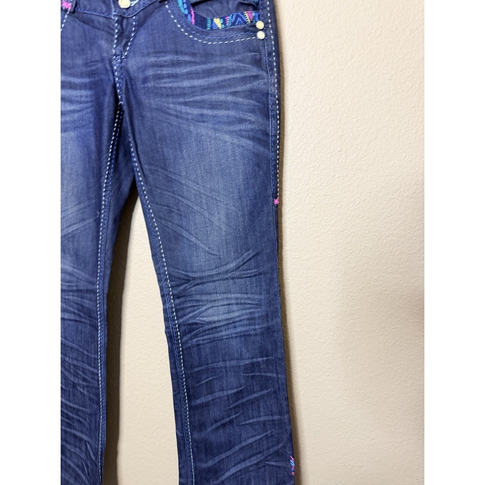 Coogi‎ Y2k Jeans Women's Low Rise Embroidered Size 7/8 Dark Wash Denim - Picture 4 of 10